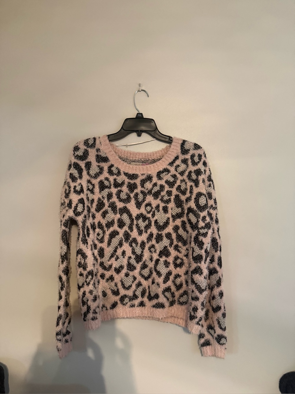 Wonderly Pink and Black Leopard Crewneck Sweater size medium